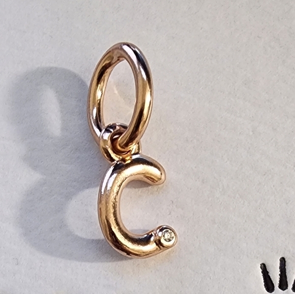 Pandora Letter C Script Alphabet Dangle Charm - Picture 2 of 5